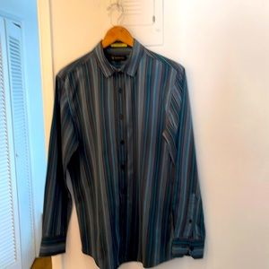 Long sleeve blue with other shades of blue INC  100% cotton shirt